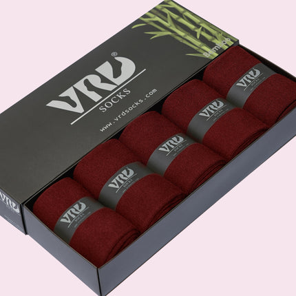 VRDSOCKS® Men's Bamboo Dress Socks • Solid Pack of 1/3/5 Pairs • Burgundy bamboo socks for men calf socks for men crew socks for men men's bamboo dress socks men's calf socks men's dress socks men's mid-calf socks men's socks mens bamboo socks socks for men vrd socks