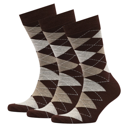 VRDSOCKS® Men's Bamboo Dress Socks • Argyle Pack of 1/3/5 Pairs • Dark Brown bamboo socks for men calf socks for men crew socks for men men's bamboo dress socks men's calf socks men's dress socks men's mid-calf socks men's socks mens bamboo socks socks for men vrd socks