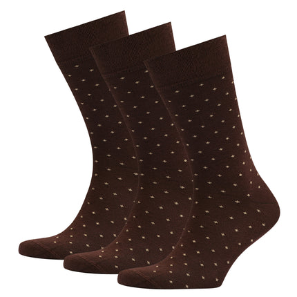 VRDSOCKS® Men's Dark Brown Bamboo Dress Socks - Dotted Pack of 1/3/5 Pairs bamboo socks for men calf socks for men crew socks for men men's bamboo dress socks men's calf socks men's dress socks men's mid-calf socks men's socks mens bamboo socks socks for men vrd socks