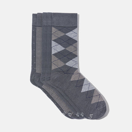 VRDSOCKS® Men's Bamboo Dress Socks • Pattern Pack of 5 Pairs • Ocean Grey bamboo socks for men calf socks for men crew socks for men men's bamboo dress socks men's calf socks men's dress socks men's mid-calf socks men's socks mens bamboo socks socks for men vrd socks