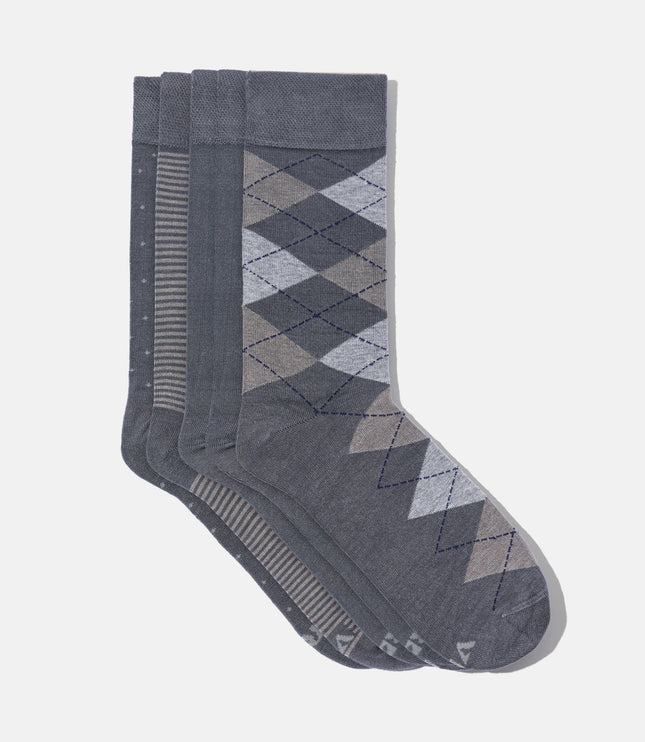 VRDSOCKS® Men's Bamboo Dress Socks • Pattern Pack of 5 Pairs • Ocean Grey bamboo socks for men calf socks for men crew socks for men men's bamboo dress socks men's calf socks men's dress socks men's mid-calf socks men's socks mens bamboo socks socks for men vrd socks