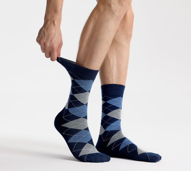 VRDSOCKS® Men's Bamboo Dress Socks • Argyle Pack of 1/3/5 Pairs • Blue Navy 8-13 Blue Navy bamboo socks for men calf socks for men crew socks for men men's bamboo dress socks men's calf socks men's dress socks men's mid-calf socks men's socks mens bamboo socks socks for men vrd socks