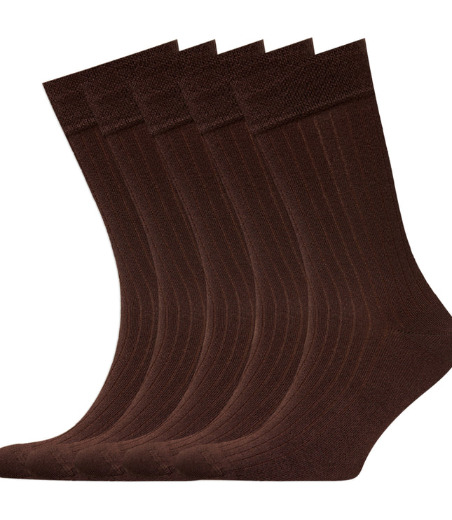 VRDSOCKS® Men's Bamboo Dress Socks • Ribbed Pack of 1/3/5 Pairs • Brown bamboo socks for men calf socks for men crew socks for men men's bamboo dress socks men's calf socks men's dress socks men's mid-calf socks men's socks mens bamboo socks socks for men vrd socks