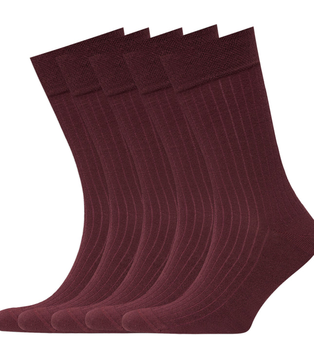 VRDSOCKS® Men's Bamboo Dress Socks • Ribbed Pack of 1/3/5 Pairs • Burgundy bamboo socks for men calf socks for men crew socks for men men's bamboo dress socks men's calf socks men's dress socks men's mid-calf socks men's socks mens bamboo socks socks for men vrd socks