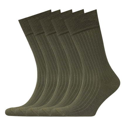 VRDSOCKS® Men's Bamboo Dress Socks • Ribbed Pack of 1/3/5 Pairs • Olive Green bamboo socks for men calf socks for men crew socks for men men's bamboo dress socks men's calf socks men's dress socks men's mid-calf socks men's socks mens bamboo socks socks for men vrd socks