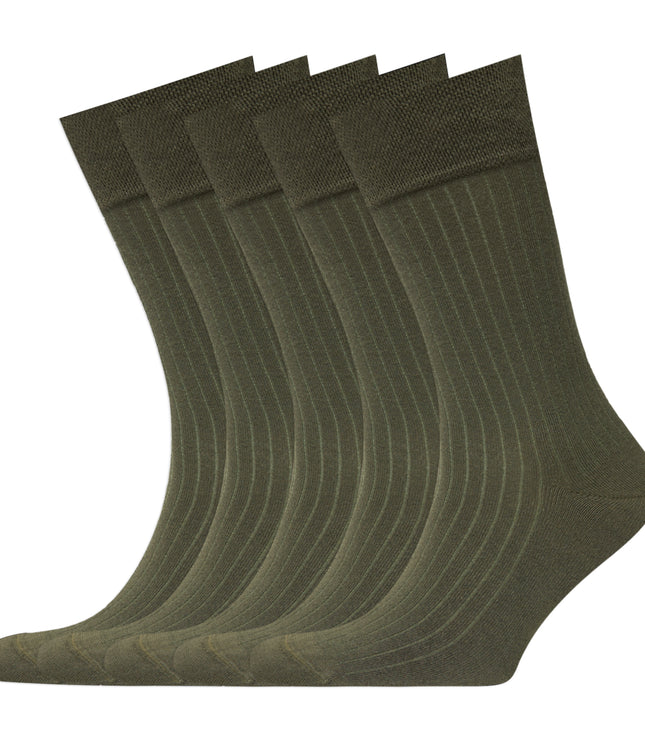 VRDSOCKS® Men's Bamboo Dress Socks • Ribbed Pack of 1/3/5 Pairs • Olive Green bamboo socks for men calf socks for men crew socks for men men's bamboo dress socks men's calf socks men's dress socks men's mid-calf socks men's socks mens bamboo socks socks for men vrd socks