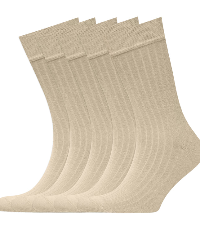 VRDSOCKS® Men's Bamboo Dress Socks • Ribbed Pack of 1/3/5 Pairs • Khaki Beige bamboo socks for men calf socks for men crew socks for men men's bamboo dress socks men's calf socks men's dress socks men's mid-calf socks men's socks mens bamboo socks socks for men vrd socks