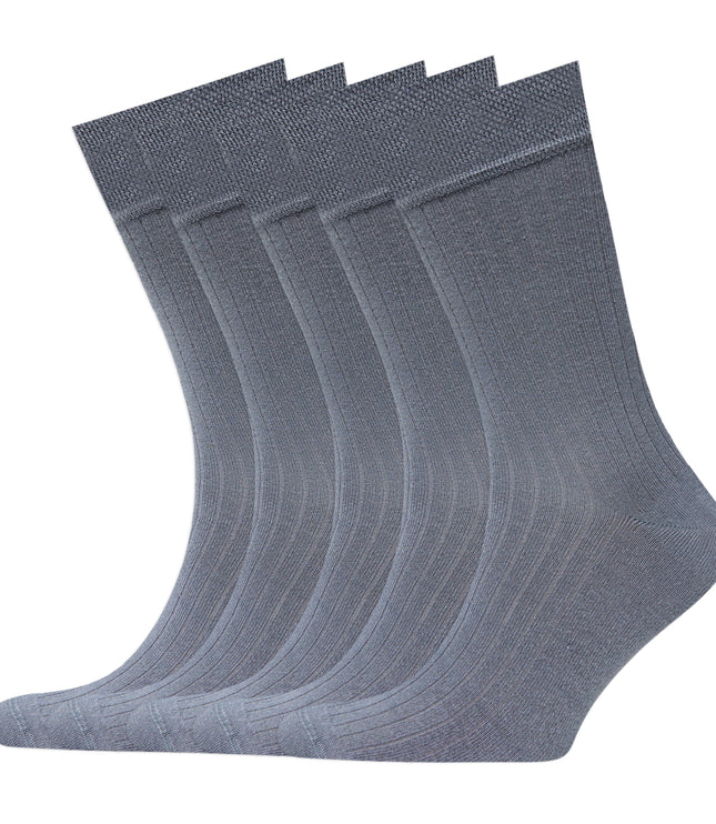 VRDSOCKS® Men's Bamboo Dress Socks • Ribbed Pack of 1/3/5 Pairs • Ocean Grey bamboo socks for men calf socks for men crew socks for men men's bamboo dress socks men's calf socks men's dress socks men's mid-calf socks men's socks mens bamboo socks socks for men vrd socks