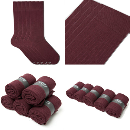 VRDSOCKS® Men's Bamboo Dress Socks • Ribbed Pack of 1/3/5 Pairs • Burgundy bamboo socks for men calf socks for men crew socks for men men's bamboo dress socks men's calf socks men's dress socks men's mid-calf socks men's socks mens bamboo socks socks for men vrd socks