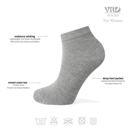 VRDSOCKS® Women's Bamboo Dress Socks | Low-Cut Ankle Length | 6 Pack socks for women vrd socks women women athletic socks women bamboo socks work out socks for women