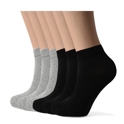 VRDSOCKS® Women's Bamboo Dress Socks | Low-Cut Ankle Length | 6 Pack 6 Pack 3black 3grey socks for women vrd socks women women athletic socks women bamboo socks work out socks for women