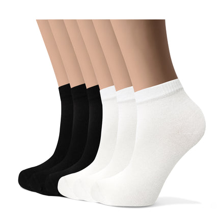 VRDSOCKS® Women's Bamboo Dress Socks | Low-Cut Ankle Length | 6 Pack 6 Pack 3black 3white socks for women vrd socks women women athletic socks women bamboo socks work out socks for women