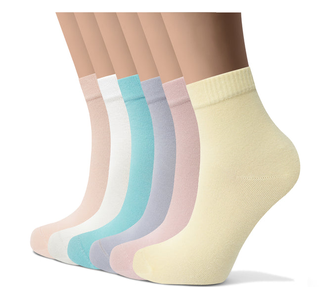 VRDSOCKS® Womens Bamboo Dress Socks | Quarter Crew Length | 6 Pack 6 Pack Multicolor socks for women vrd socks women women athletic socks women bamboo socks work out socks for women