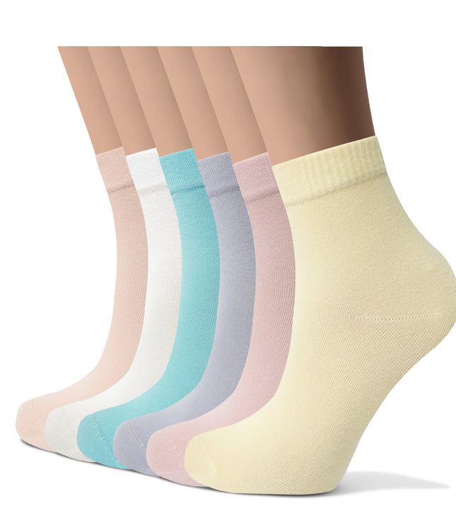 VRDSOCKS® Womens Bamboo Dress Socks | Quarter Crew Length | 6 Pack 6 Pack Multicolor socks for women vrd socks women women athletic socks women bamboo socks work out socks for women