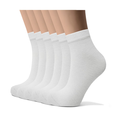 VRDSOCKS® Womens Bamboo Dress Socks | Quarter Crew Length | 6 Pack 6 Pack White socks for women vrd socks women women athletic socks women bamboo socks work out socks for women