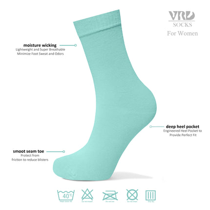 VRDSOCKS® Womens Bamboo Dress Socks | Mid-Calf Crew Length | 6 Pack socks for women vrd socks women women athletic socks women bamboo socks work out socks for women