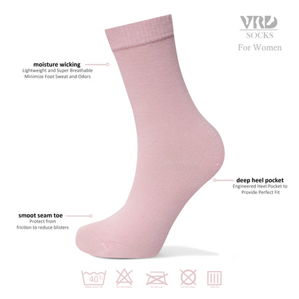 VRDSOCKS® Womens Bamboo Dress Socks | Mid-Calf Crew Length | 6 Pack socks for women vrd socks women women athletic socks women bamboo socks work out socks for women