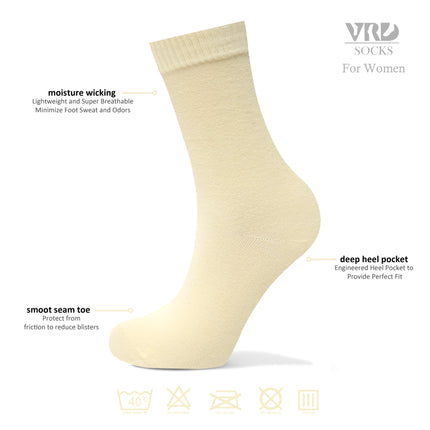 VRDSOCKS® Womens Bamboo Dress Socks | Mid-Calf Crew Length | 6 Pack socks for women vrd socks women women athletic socks women bamboo socks work out socks for women