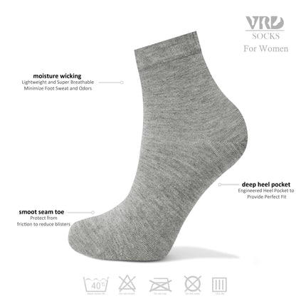 VRDSOCKS® Womens Bamboo Dress Socks | Quarter Crew Length | 6 Pack socks for women vrd socks women women athletic socks women bamboo socks work out socks for women