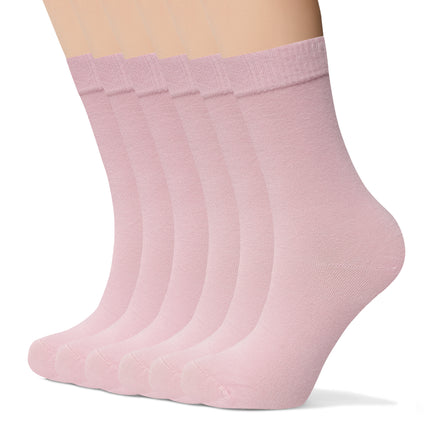 VRDSOCKS® Womens Bamboo Dress Socks | Mid-Calf Crew Length | 6 Pack 6 Pack Pink socks for women vrd socks women women athletic socks women bamboo socks work out socks for women