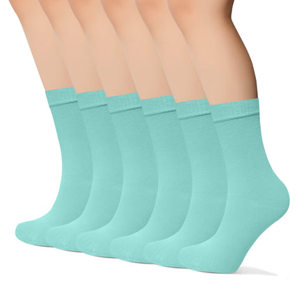 VRDSOCKS® Womens Bamboo Dress Socks | Mid-Calf Crew Length | 6 Pack 6 Pack Blue socks for women vrd socks women women athletic socks women bamboo socks work out socks for women