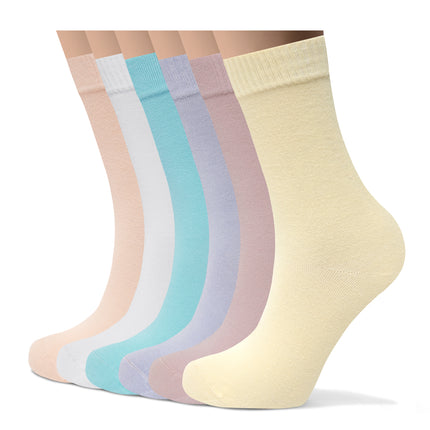 VRDSOCKS® Womens Bamboo Dress Socks | Mid-Calf Crew Length | 6 Pack 6 Pack Multicolor socks for women vrd socks women women athletic socks women bamboo socks work out socks for women