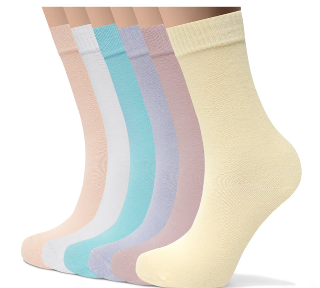 VRDSOCKS® Womens Bamboo Dress Socks | Mid-Calf Crew Length | 6 Pack 6 Pack Multicolor socks for women vrd socks women women athletic socks women bamboo socks work out socks for women