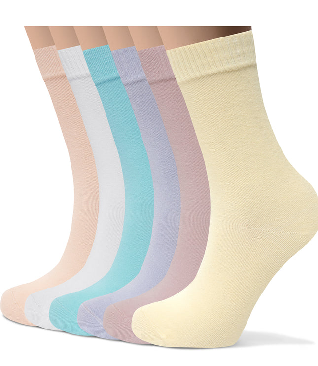 VRDSOCKS® Womens Bamboo Dress Socks | Mid-Calf Crew Length | 6 Pack 6 Pack Multicolor socks for women vrd socks women women athletic socks women bamboo socks work out socks for women