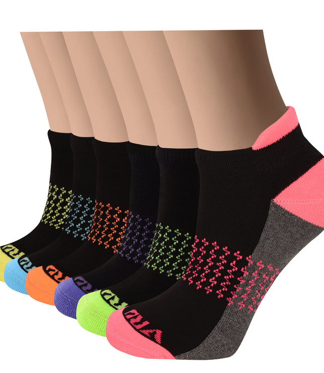 VRDSOCKS® Women's Bamboo Running Socks | Lightning Design | Low-cut Ankle Length | 6 Pack 6 Pack Black socks for women vrd socks women women athletic socks women bamboo socks work out socks for women