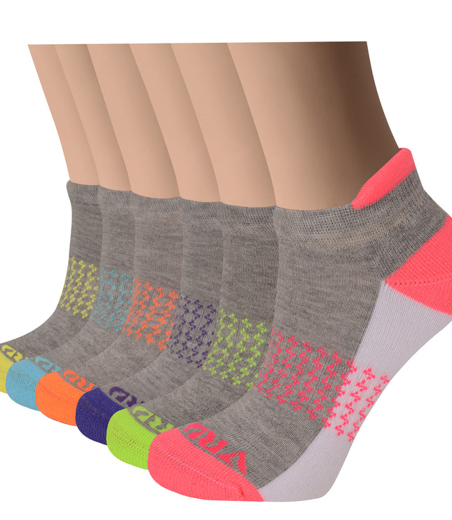 VRDSOCKS® Women's Bamboo Running Socks | Lightning Design | Low-cut Ankle Length | 6 Pack 6 Pack Light Grey socks for women vrd socks women women athletic socks women bamboo socks work out socks for women