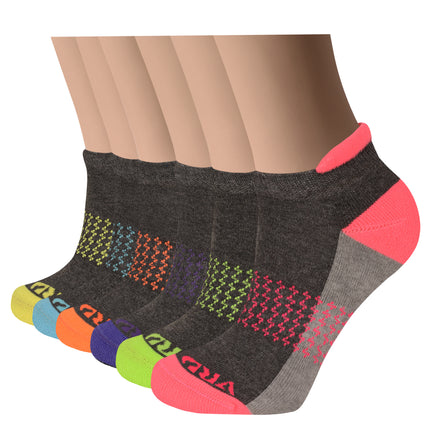 VRDSOCKS® Women's Bamboo Running Socks | Lightning Design | Low-cut Ankle Length | 6 Pack 6 Pack Dark Grey socks for women vrd socks women women athletic socks women bamboo socks work out socks for women