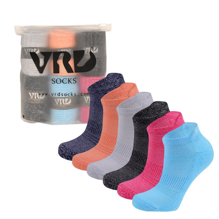 VRDSOCKS® Women's Bamboo Running Socks | Low-cut Ankle Length | 6 Pack socks for women vrd socks women women athletic socks women bamboo socks work out socks for women