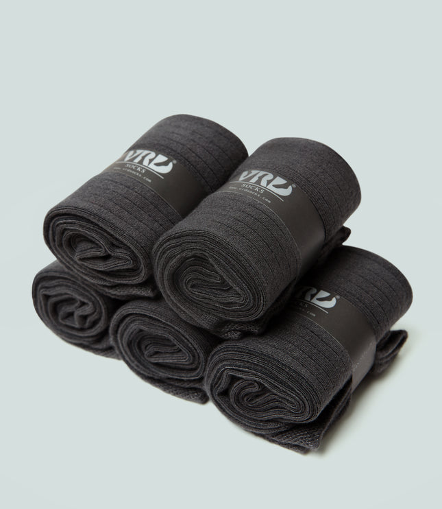 VRDSOCKS® Men's Bamboo Dress Socks • Ribbed Pack of 1/3/5 Pairs • Dark Grey bamboo socks for men calf socks for men crew socks for men men's bamboo dress socks men's calf socks men's dress socks men's mid-calf socks men's socks mens bamboo socks socks for men vrd socks