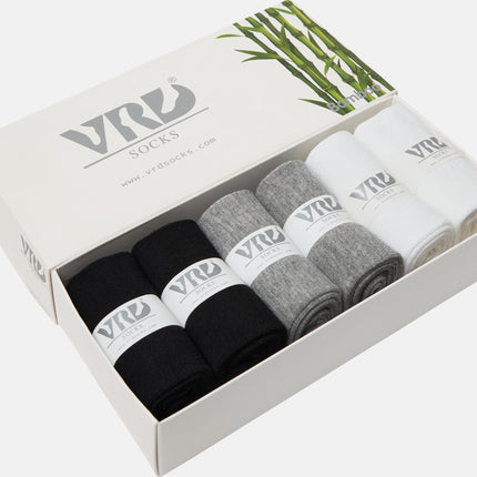 VRDSOCKS® Womens Bamboo Dress Socks | Mid-Calf Crew Length | 6 Pack socks for women vrd socks women women athletic socks women bamboo socks work out socks for women