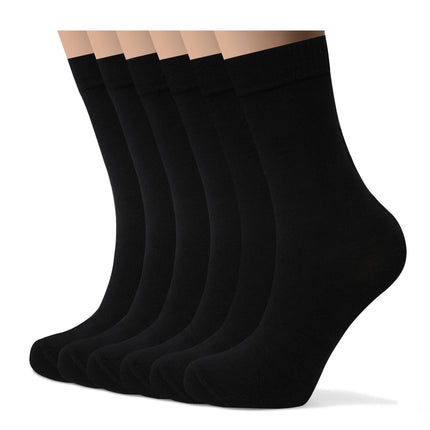 VRDSOCKS® Womens Bamboo Dress Socks | Mid-Calf Crew Length | 6 Pack 6 Pack Black socks for women vrd socks women women athletic socks women bamboo socks work out socks for women