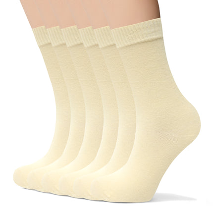 VRDSOCKS® Womens Bamboo Dress Socks | Mid-Calf Crew Length | 6 Pack 6 Pack Yellow socks for women vrd socks women women athletic socks women bamboo socks work out socks for women