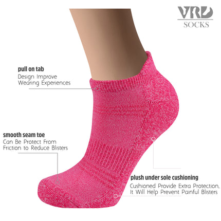 VRDSOCKS® Women's Bamboo Running Socks | Low-cut Ankle Length | 6 Pack socks for women vrd socks women women athletic socks women bamboo socks work out socks for women