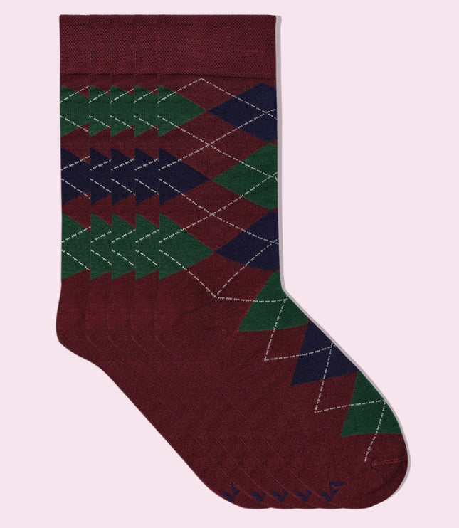 VRDSOCKS® Men's Bamboo Dress Socks • Pattern Pack of 5 Pairs • Burgundy bamboo socks for men calf socks for men crew socks for men men's bamboo dress socks men's calf socks men's dress socks men's mid-calf socks men's socks mens bamboo socks socks for men vrd socks