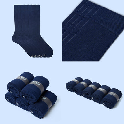 VRDSOCKS® Men's Bamboo Dress Socks • Ribbed Pack of 1/3/5 Pairs • Blue Navy bamboo socks for men calf socks for men crew socks for men men's bamboo dress socks men's calf socks men's dress socks men's mid-calf socks men's socks mens bamboo socks socks for men vrd socks