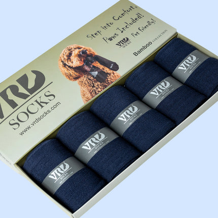 VRDSOCKS® Men's Bamboo Dress Socks • Ribbed Pack of 1/3/5 Pairs • Blue Navy bamboo socks for men calf socks for men crew socks for men men's bamboo dress socks men's calf socks men's dress socks men's mid-calf socks men's socks mens bamboo socks socks for men vrd socks