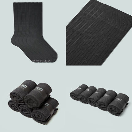VRDSOCKS® Men's Bamboo Dress Socks • Ribbed Pack of 1/3/5 Pairs • Dark Grey bamboo socks for men calf socks for men crew socks for men men's bamboo dress socks men's calf socks men's dress socks men's mid-calf socks men's socks mens bamboo socks socks for men vrd socks