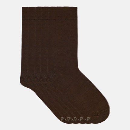 VRDSOCKS® Men's Bamboo Dress Socks - Solid Pack of 1/3/5 Pairs Dark Brown bamboo socks for men calf socks for men crew socks for men men's bamboo dress socks men's calf socks men's dress socks men's mid-calf socks men's socks mens bamboo socks socks for men vrd socks