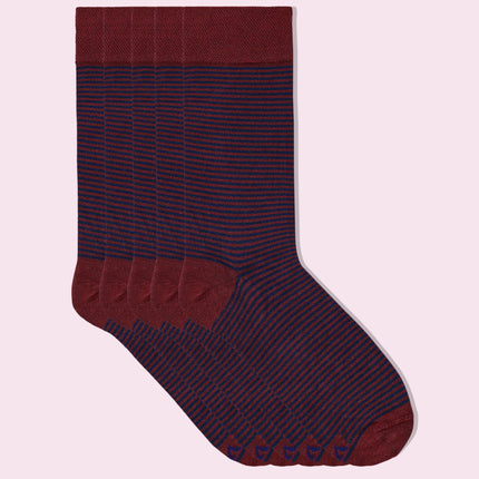 VRDSOCKS® Men's Bamboo Dress Socks • Striped Pack of 1/3/5 Pairs • Burgundy bamboo socks for men calf socks for men crew socks for men men's bamboo dress socks men's calf socks men's dress socks men's mid-calf socks men's socks mens bamboo socks socks for men vrd socks