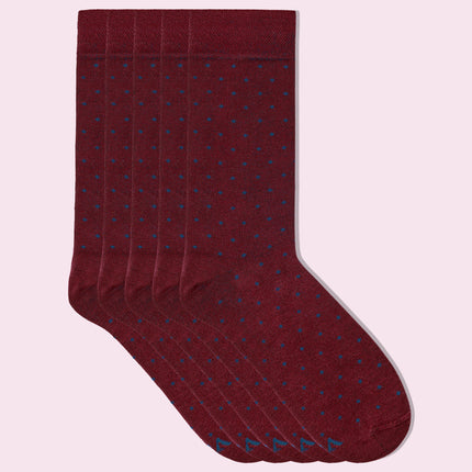 VRDSOCKS® Men's Bamboo Dress Socks • Dotted Pack of 1/3/5 Pairs • Burgundy bamboo socks for men calf socks for men crew socks for men men's bamboo dress socks men's calf socks men's dress socks men's mid-calf socks men's socks mens bamboo socks socks for men vrd socks