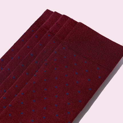 VRDSOCKS® Men's Bamboo Dress Socks • Dotted Pack of 1/3/5 Pairs • Burgundy bamboo socks for men calf socks for men crew socks for men men's bamboo dress socks men's calf socks men's dress socks men's mid-calf socks men's socks mens bamboo socks socks for men vrd socks