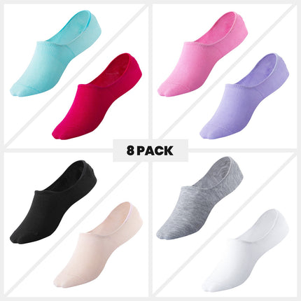 VRDSOCKS® Women Bamboo No Show Socks Ultra Low-Cut, No-Show Length 8-Pack socks for women vrd socks women women athletic socks women bamboo socks work out socks for women