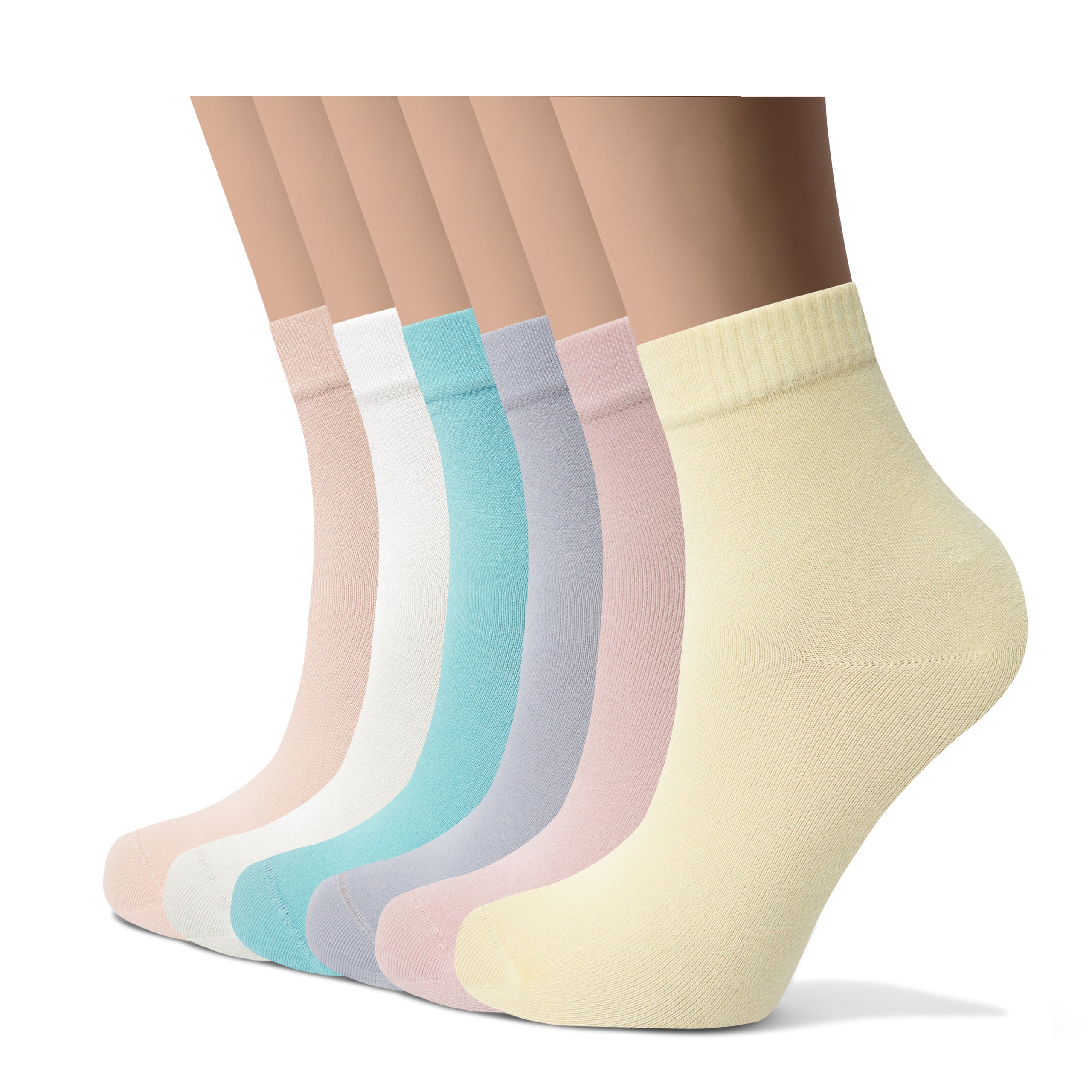 Womens Bamboo Dress Socks | Quarter Crew Length | 6 Pack, 5-7 / 6 Pack / Multicolor Womens Bamboo Dress Socks | Quarter Crew Length | 6 Pack, 5-7 / 6 Pack / Multicolor