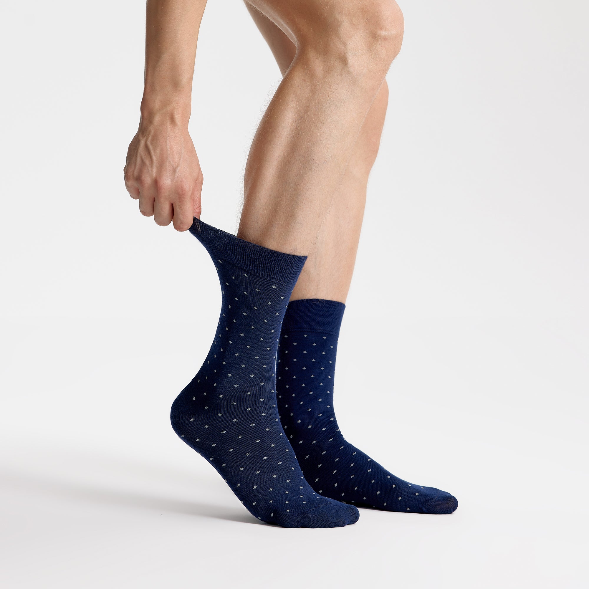 Men's Bamboo Dress Socks Dotted Pack of 1/3/5 Pairs Blue Navy, 8-13 / 3-Pairs / Blue Navy Men's Bamboo Dress Socks Dotted Pack of 1/3/5 Pairs Blue Navy, 8-13 / 3-Pairs / Blue Navy