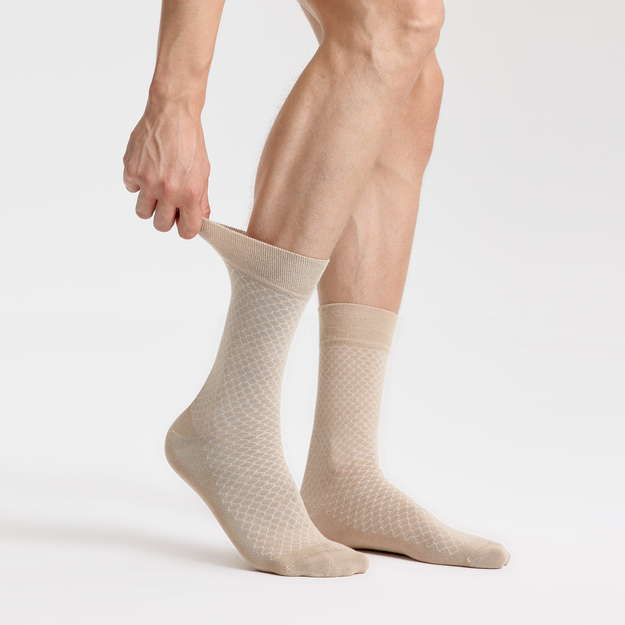 Men's Bamboo Honeycomb Dress Socks 5-Pack | Crew Length, 8-13 / 3-Pairs / Camel Beige Men's Bamboo Honeycomb Dress Socks 5-Pack | Crew Length, 8-13 / 3-Pairs / Camel Beige