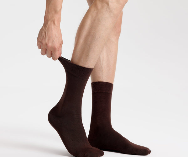 Men's Bamboo Dress Socks - Solid Pack of 1/3/5 Pairs Dark Brown, 8-13 / 3-Pairs / Dark Brown Men's Bamboo Dress Socks - Solid Pack of 1/3/5 Pairs Dark Brown, 8-13 / 3-Pairs / Dark Brown